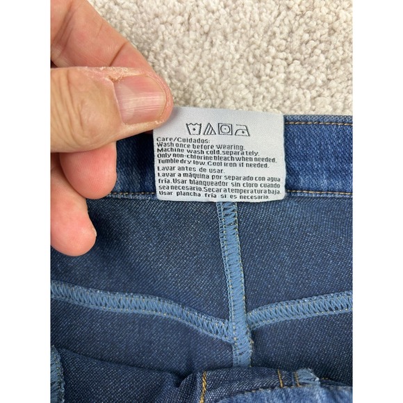 Womens Jeggings Pants Medium Blue Denim Stretch Pull On Elastic Waist Slim Fit - Picture 8 of 11